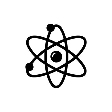 Atom simple thin line icon . Vector illustration