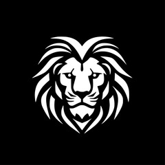 Obraz premium Lion - Black and White Isolated Icon - Vector illustration