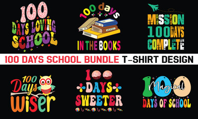 I survived 100 days of school Bundle Eps Vector Design 100 days of magical Bundle 100 days of School Shirt