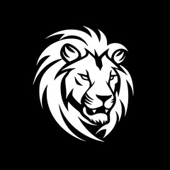 Lion | Black and White Vector illustration