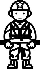 Army | Black and White Vector illustration