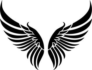 Obraz premium Angel Wings - Black and White Isolated Icon - Vector illustration