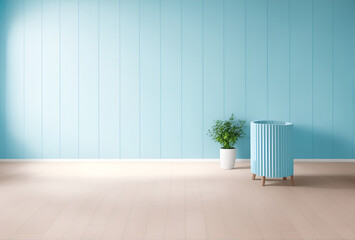 Fototapeta na wymiar plain blue wooden wall, generated by ai.