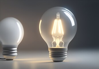 3D light bulb, AI generated.