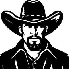 Cowboy | Black and White Vector illustration