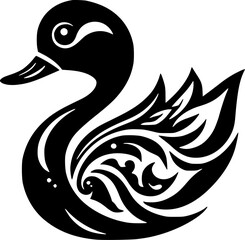 Duck | Black and White Vector illustration