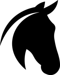 Black Horse Head Silhouette – Minimalist Vector Logo Icon