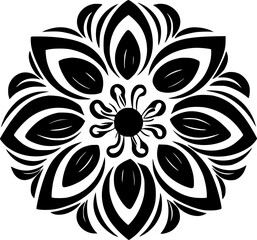Flower | Black and White Vector illustration