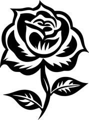 Fototapeta premium Flower - Black and White Isolated Icon - Vector illustration