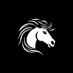 Horse - Minimalist and Flat Logo - Vector illustration