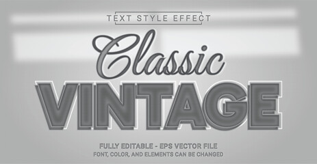 Editable Text Effect with Classic Vintage Theme. Premium Graphic Vector Template.