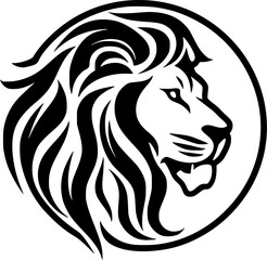 Lion | Black and White Vector illustration