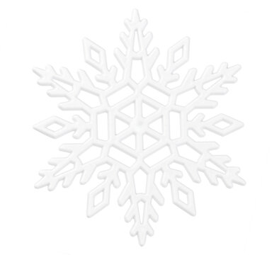 White snowflake isolated on white background