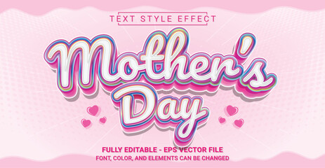 Editable Text Effect with Mother's Day Theme. Premium Graphic Vector Template.