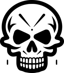 Skull - Black and White Isolated Icon - Vector illustration