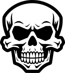 Obraz premium Skull | Black and White Vector illustration
