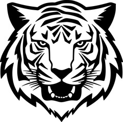 Fototapeta premium Tiger | Black and White Vector illustration