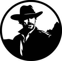 Western | Minimalist and Simple Silhouette - Vector illustration