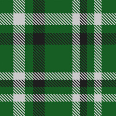 Green Black Grey Tartan Plaid Pattern Seamless. Check fabric texture for flannel shirt, skirt, blanket
