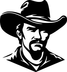 Western - Black and White Isolated Icon - Vector illustration