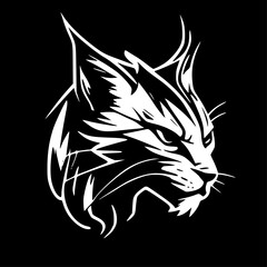 Obraz premium Wildcat | Black and White Vector illustration