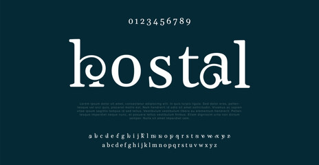Hostal Modern elegant alphabet design with uppercase, numbers and symbol