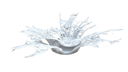  white milk splash 3d render illustration liquid wave for dairy food