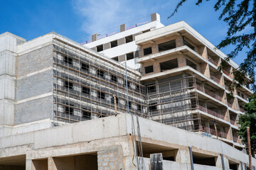 Immeuble en construction dans le centre de Dakar au Sénégal en Afrique occidentale