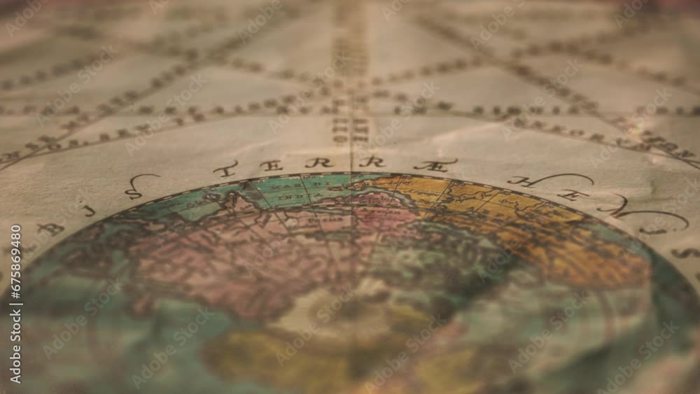 Poster old retro 1800s science background/ 4k motion graphics of ancient vintage 1800s science on printed r