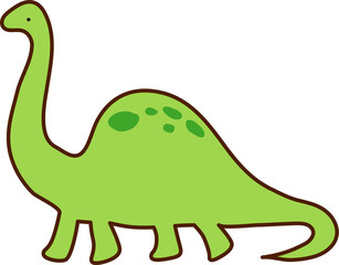 illustration of a cartoon dinosaur  CUTE  cartoon hand drawn 