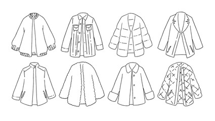 白のショートコートのイラストセット