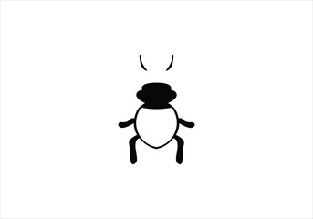 Biscuit Beetle minimal style  icon illustration design
