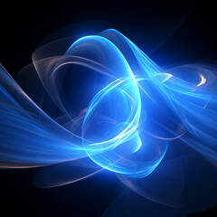 Abstract Illustration of Space's Azure Plasma Swirls