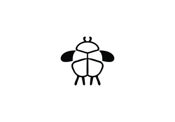 Biscuit Beetle minimal style  icon illustration design