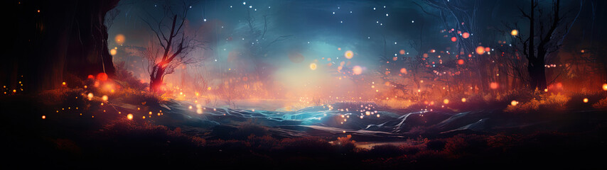 Fototapeta premium Mystical Modernity: A Vibrant and Enigmatic Fusion of Modern World and Alien Landscape, Perfect for Screensavers and Desktop Backgrounds