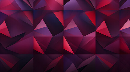 Rich red and purple triangles in a bold, abstract design.