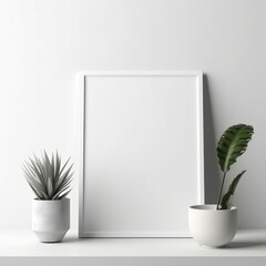 Generative AI image of blank Plakat mockup affichenpapier on white Background