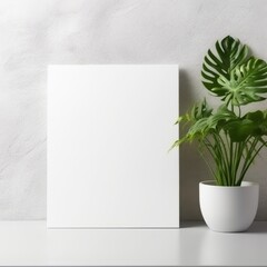 Generative AI image of blank Plakat mockup affichenpapier on white Background