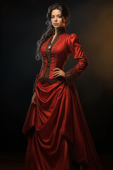 A beautiful woman dressed in Victorian clothes - obrazy, fototapety, plakaty