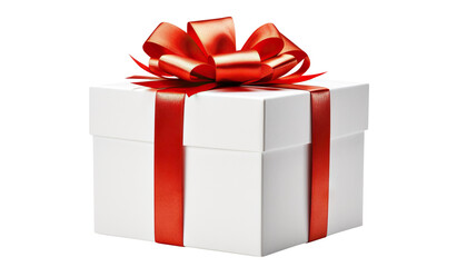 Obraz premium Gift box with red ribbon, cut out