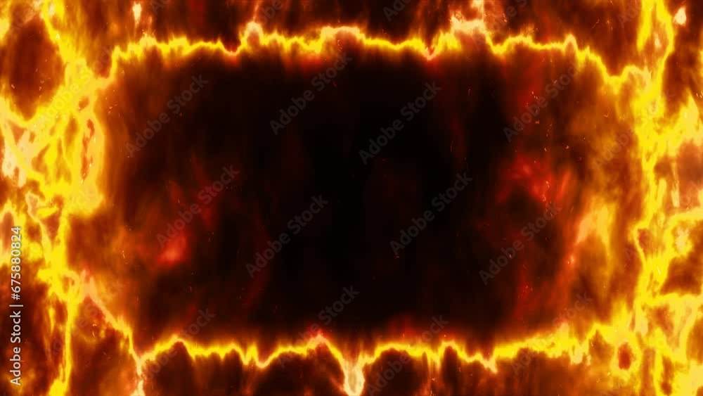 Poster hot flame loop animated background