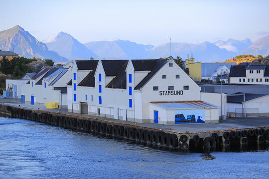 Harbour in the village  Stamsund, Norway