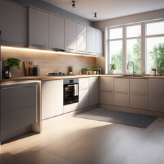 ウッドデザインのシステムキッチン