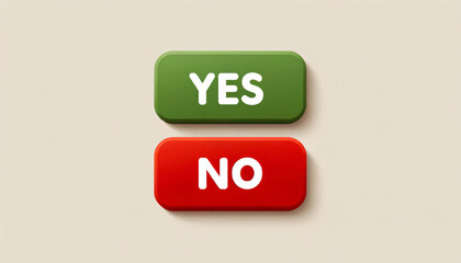 Simplistic yes and no buttons on tan background