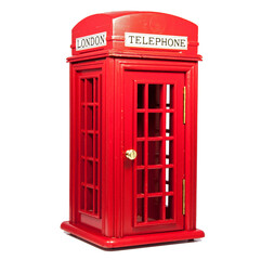 red london telephone isolated on transparent background - 675883296