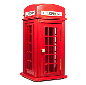 red london telephone isolated on transparent background