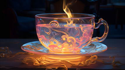 a glowing cup of tea