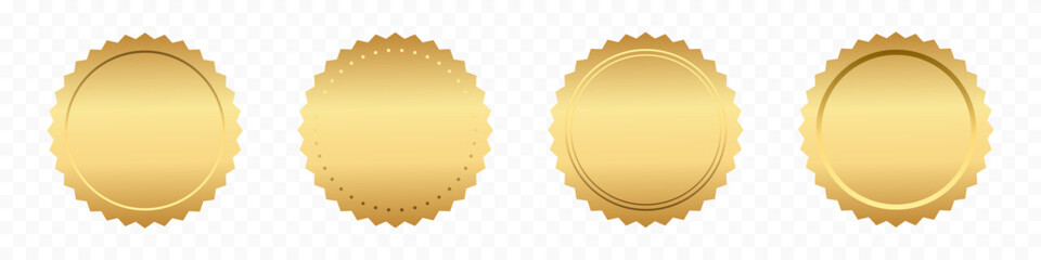 Golden label, badge, banner, medal vector illustration