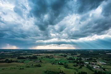 clouds over the fields