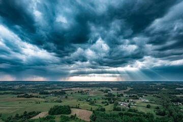 clouds over the fields